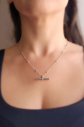 گردنبند استیل ( فولاد ) طوسی زنانه استیل ضد زنگ Atelier Modjo - کد 877674834