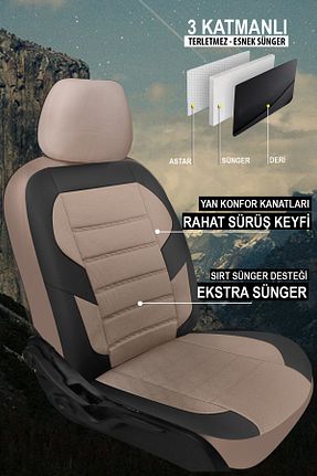 روکش صندلی خودرو بژ GM-DESIGN - کد 883421614