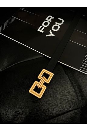 کمربند مشکی زنانه چرم مصنوعی DENOKMODA - کد 883297320