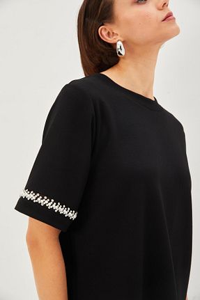 تیشرت مشکی زنانه رگولار Allyco - کد 880014991