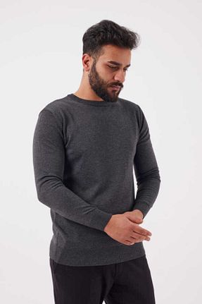 پلیور طوسی مردانه ساده KAPTAN TRİKO - کد 883467274