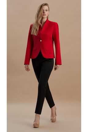 کت بلیزر قرمز زنانه بافتنی Butik - کد 883475663