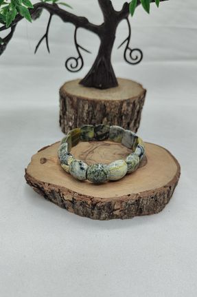 دستبند جواهر خاکی زنانه سنگ طبیعی TAUS STONE - کد 883437077