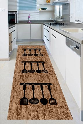 فرش آشپزخانه قهوه ای پلی استر Bordo Halı - کد 883522286