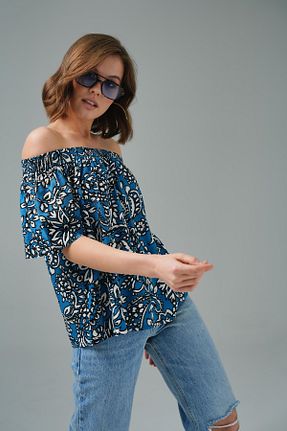 بلوز رنگی زنانه طرح دار Saade - کد 805901824