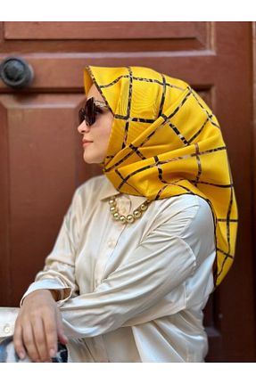 روسری رنگی کرپ ساتن ابریشم La boutique - کد 883545450