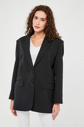 کت بلیزر مشکی زنانه مخلوط پلی استر Bolivente - کد 803645923