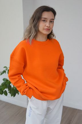 سوئیشرت نارنجی زنانه چاپی TREND34CADDE - کد 883588665