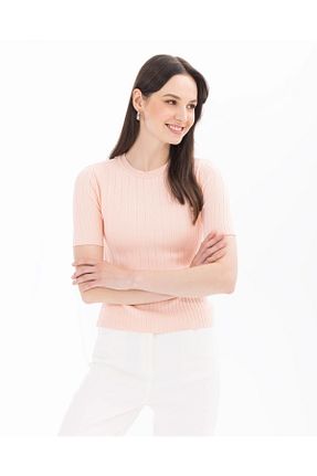 پلیور صورتی زنانه ساده SEÇİL - کد 883589351