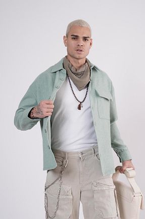 پیراهن سبز مردانه اورسایز king brich - کد 883594547