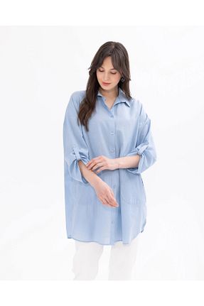 پیراهن آبی زنانه رگولار SEÇİL - کد 883589425