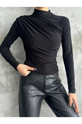بلوز مشکی زنانه ساده Genel Markalar - کد 799555246