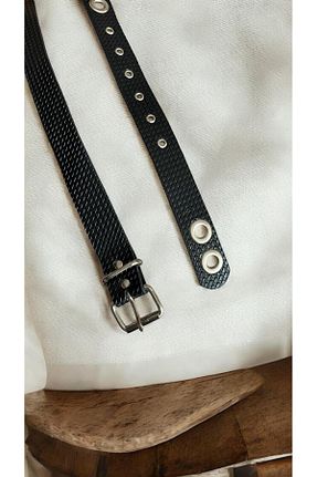 کمربند مشکی زنانه چرم مصنوعی unique-g fashion accesories - کد 883609158