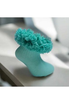 جوراب فیروزه ای بچه گانه پنبه ای BEBEĞİME ÇORAP - کد 883635763