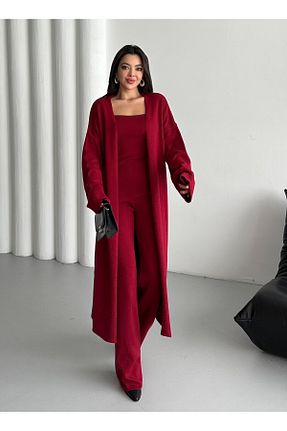 ست بالاتنه و پائین تنه زرشکی زنانه تریکو Laluvia - کد 883734768