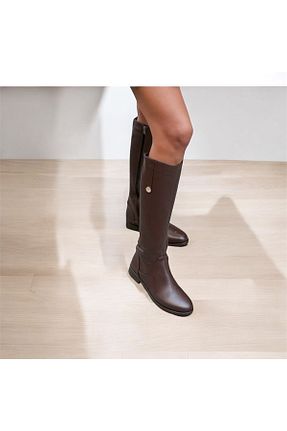 بوت / نیم بوت قهوه ای زنانه چرم خالص Butik - کد 847011682