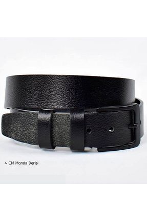 کمربند مشکی مردانه چرم خالص VxStyles - کد 883736344