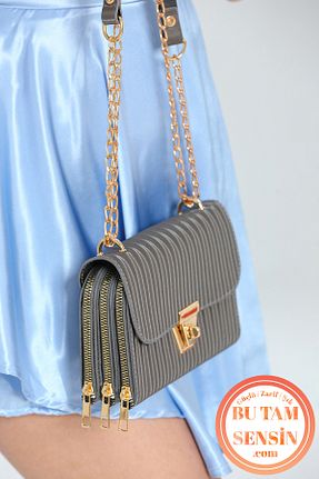 کیف دوشی طوسی زنانه Bu Tam Sensin - کد 883763608