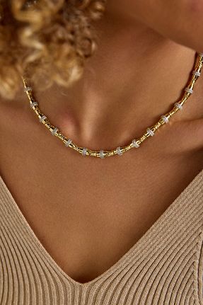 گردنبند استیل ( فولاد ) طلائی زنانه استیل (فولاد) VELİT VOLA - کد 843528418