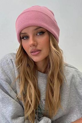 کلاه پشمی صورتی زنانه اکریلیک Genel Markalar - کد 883849701