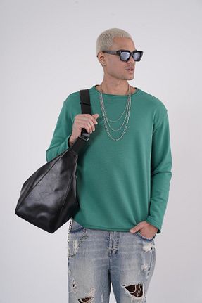 سوئیشرت سبز مردانه ساده Butik - کد 883848296