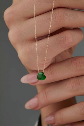 گردنبند طلا سبز زنانه 14 عیار Kolyecik - کد 78447574