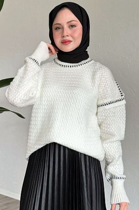 پلیور سفید زنانه ساده Vivika - کد 883857702