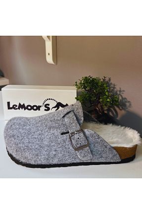 دمپائی خانگی طوسی زنانه مخملی Lemoors - کد 881068728