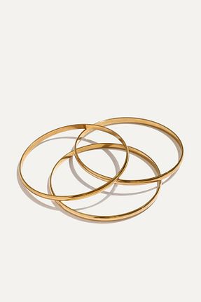 دستبند استیل (فولاد) طلائی زنانه استیل (فولاد) molisima - کد 883885298