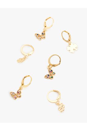 گوشواره جواهر طلائی فلزی Koton - کد 883953075