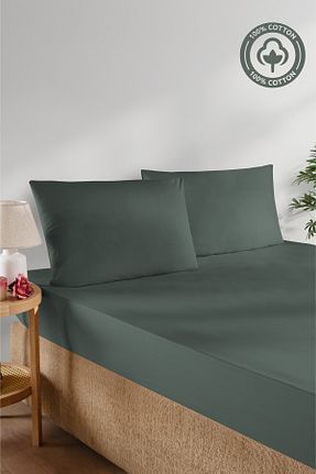 ست ملحفه دونفره خاکی پنبه ای CEMETEKS FİRUZE - کد 883967508