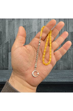 تسبیح زرد کهربا Kt - کد 884006463