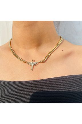 گردنبند جواهر زرد زنانه روکش طلا REYNAS - کد 884046955