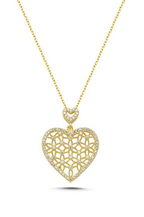 گردنبند نقره طلائی زنانه 925 عیار SAPHYRA - کد 882750070