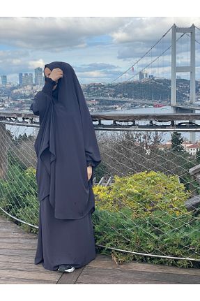 ست بالاتنه و پائین تنه حجاب طوسی زنانه رگولار ZÜMHA - کد 884069394