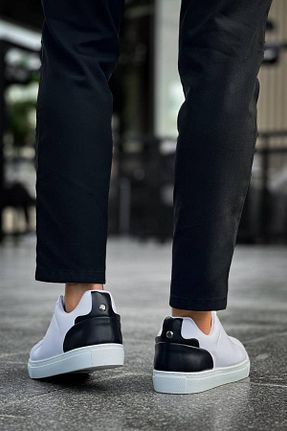 کفش اسنیکر سفید مردانه بند دار BZ Moda - کد 884057786