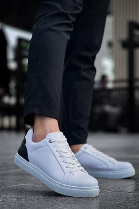 کفش اسنیکر سفید مردانه بند دار BZ Moda - کد 884057786
