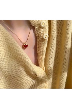 گردنبند استیل ( فولاد ) قرمز زنانه استیل ضد زنگ Store - کد 884071554