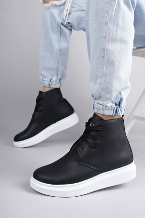 بوت / نیم بوت مشکی مردانه چرم مصنوعی BZ Moda - کد 884087712