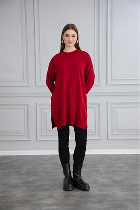 تونیک حجاب قرمز زنانه تریکو Gülce moda - کد 882728434