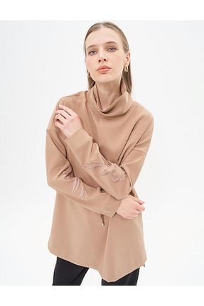 سوئیشرت حجاب بژ زنانه بافتنی Kayra - کد 884112706