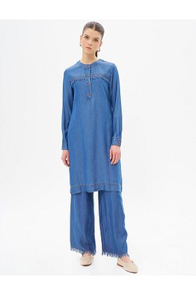 ست بالاتنه و پائین تنه حجاب سرمه ای زنانه رگولار Kayra - کد 884112650
