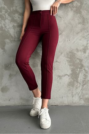 شلوار زرشکی زنانه پارچه macharel jeans - کد 884118720