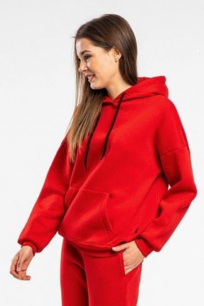سوئیشرت قرمز زنانه ساده CMZ COLLECTİON - کد 884113472