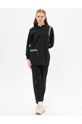 ست بالاتنه و پائین تنه مشکی زنانه بافتنی Kayra - کد 874880870