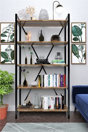 قفسه کتاب قهوه ای 180 سانتی متر Evdesa - کد 63233662