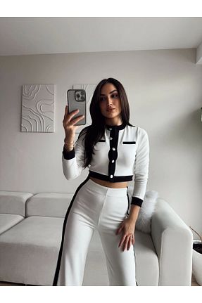 لباس سفید زنانه بافتنی Zoom Butik - کد 884165522