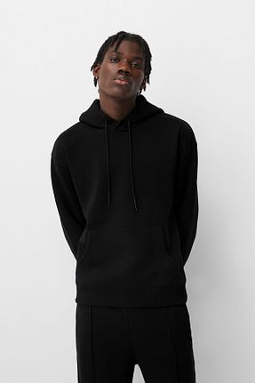سوئیشرت مشکی مردانه ساده Bershka - کد 884171233