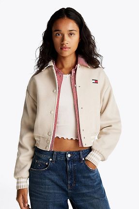 کت بژ زنانه پنبه ای Tommy Jeans - کد 884178371