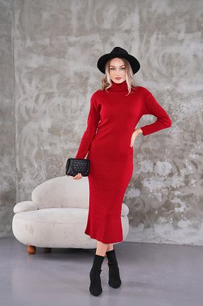 لباس قرمز زنانه تریکو Genel Markalar - کد 884182949